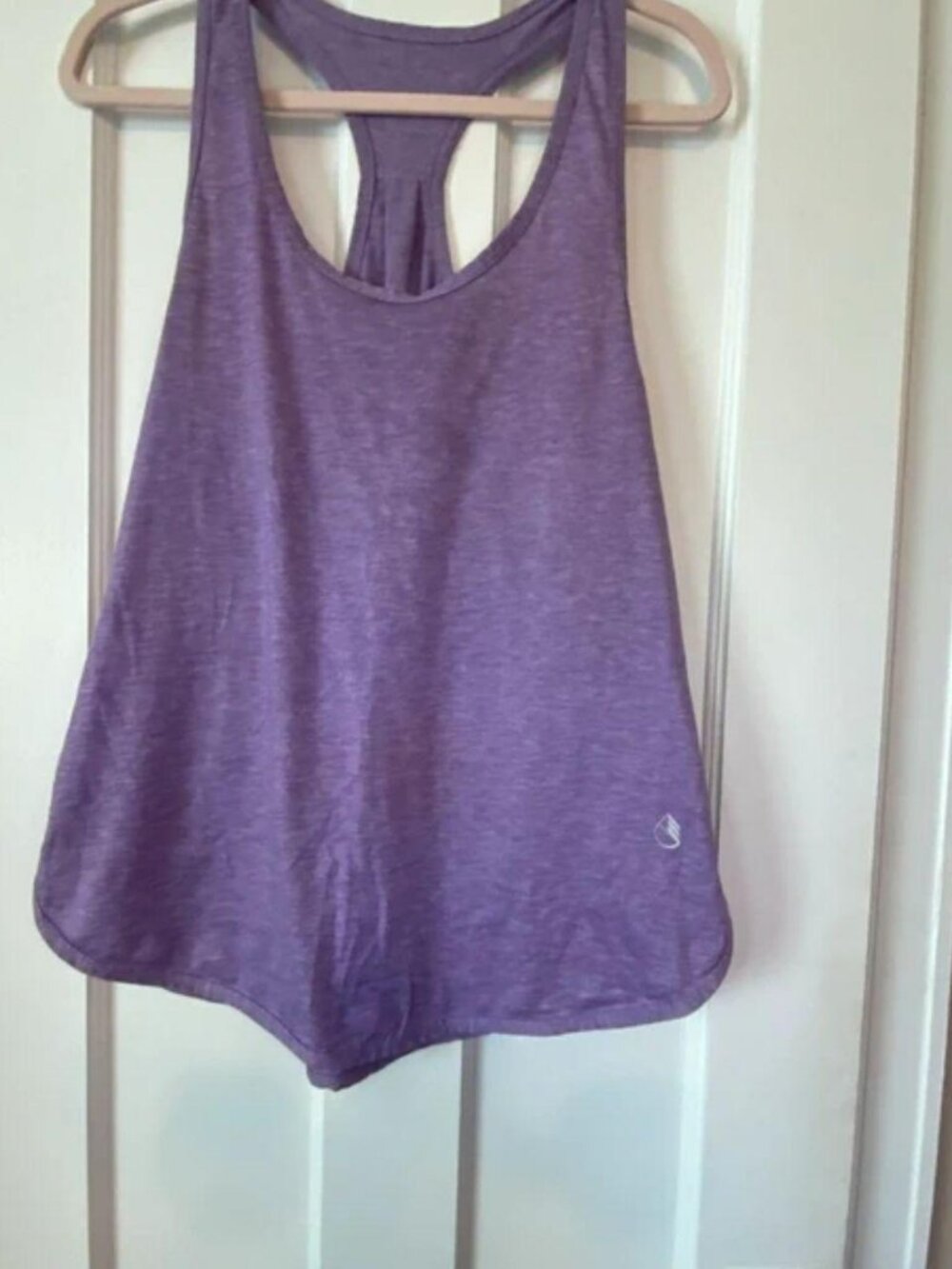 Womens size large purple racer back tank top activewear as is